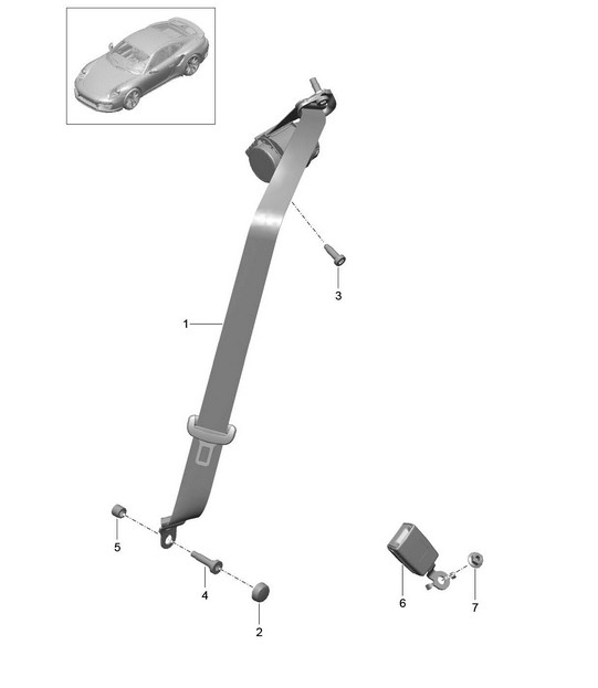 Cintura di sicurezza - Posteriore - 991 Turbo >> 2014