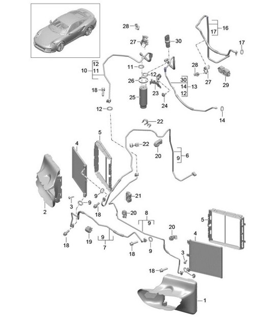 Diagram 813-020 Porsche Cayenne E-Híbrido V6 3.0L V6 340 CV 