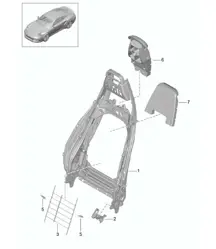 Backrest frame / Sports seat Plus / Accessories 991 Turbo >>2016