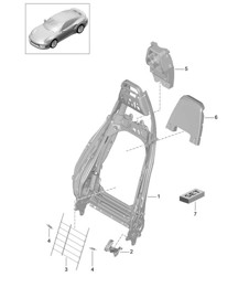 Backrest frame / Sports seat Plus/  Accessories 991 Turbo / GT2 RS  2017>>