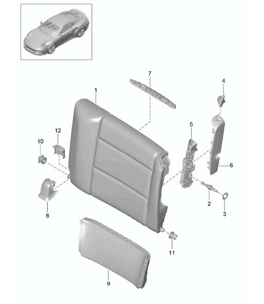 Dossier de siège d'urgence / Accessoires - COUPE - 991 Turbo >>2016