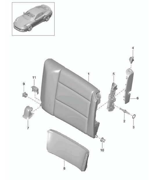 Dossier de siège de secours / Accessoires - CABRIO - 991 Turbo >>2016