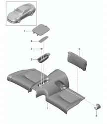 Cover trim - rear seat - COUPE - 991 Turbo 2014-20