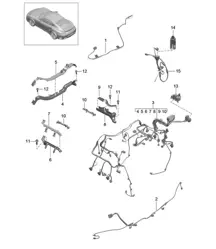 Kabelbomen / Montageframe / Extra remlicht / Trim / Motor / Achteras 991 Turbo >>2016