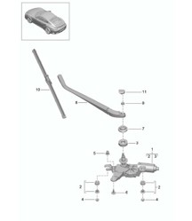 Rear window wiper (PR:425) 991 Turbo / GT2 RS 2014-20