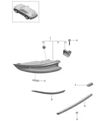 Rear light / Licence plate light / Additional brake light 991 Turbo / GT2 RS 2017>>