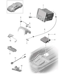 Pannello di controllo / Sistema di navigazione / Unità radio / Parte ricevente / Microfono TV / Telecamera di retromarcia 991 Turbo >>2016