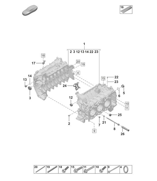 Diagram 101-100 Porsche 992 (911) MK1 2019-2024 Motor