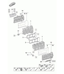 Cilinderkop / Cilinderkoppakking / Cilinderkopdeksel 992.1 Carrera 2019 - 2024