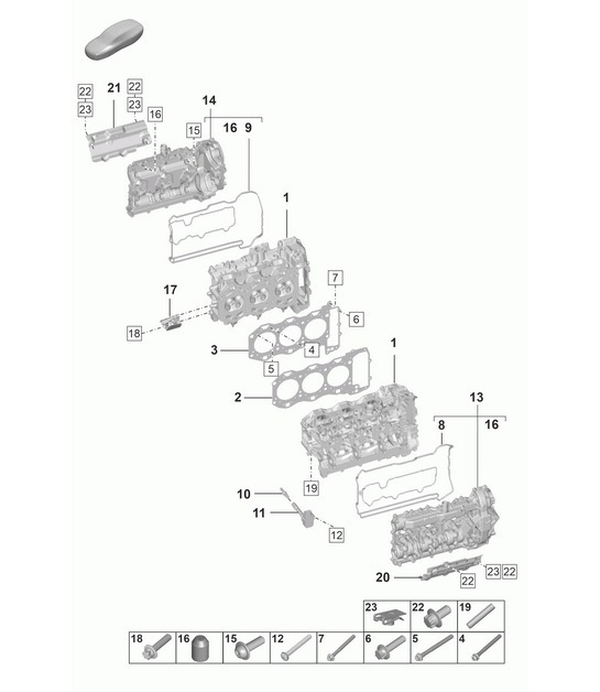 Diagram 103-000 Porsche 992 (911) MK1 2019-2024 Motor