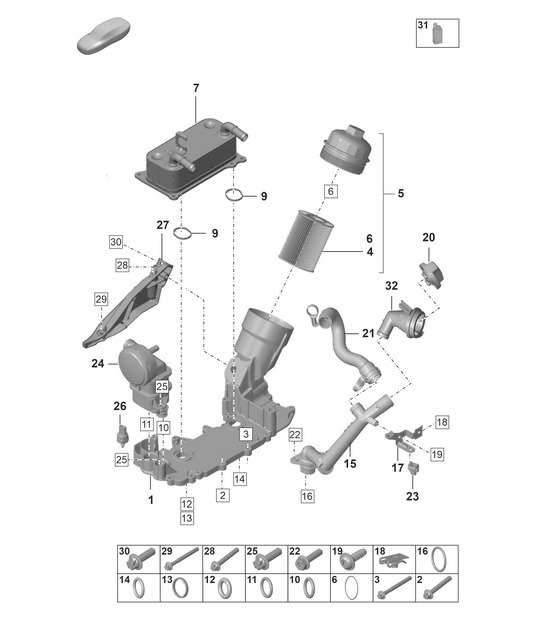 Diagram 104-100 Porsche 992 (911) MK1 2019-2024 Motor