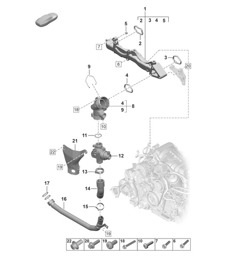 Montagehouder / Koelvloeistofleiding 992.1 Carrera 2019 - 2024