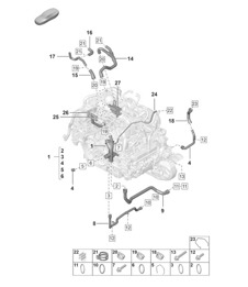 Koelsysteem / Koelvloeistofverdeler / Motor 992.1 Carrera 2019 - 2024
