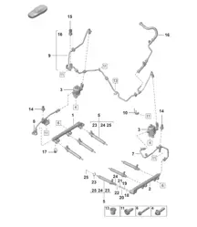 Sistema de inyección / Bomba de alta presión / Inyector de alta presión 992.1 Carrera 2019 - 2024