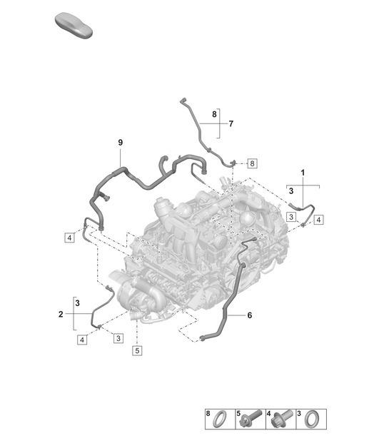 Diagram 107-350 Porsche 992 (911) MK1 2019-2024 Engine