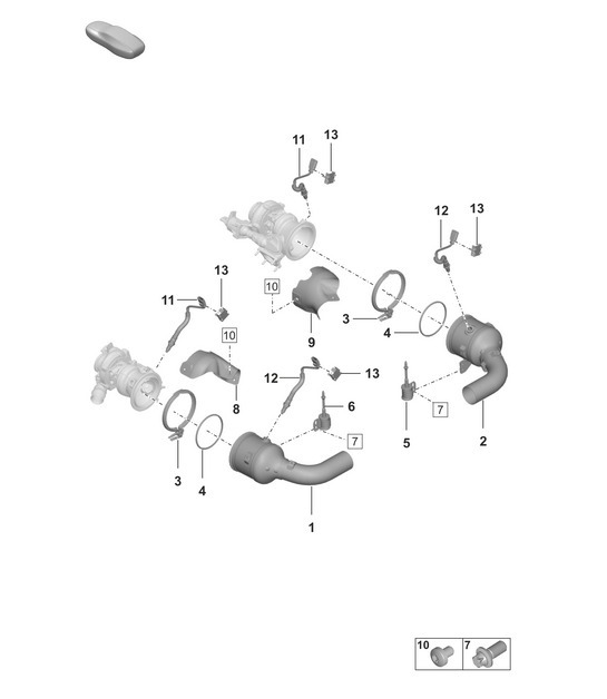 Diagram 202-250 Porsche 992 (911) MK1 2019-2024 Fuel System, Exhaust System