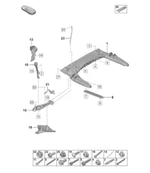 Travesaño / Brazo de suspensión (PR:1X1, 1X2, A8C, A8F) 992.1 Carrera 2019 - 2024
