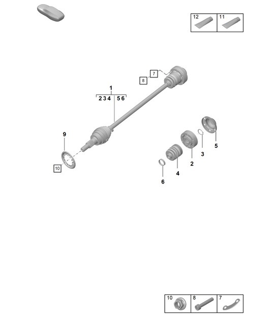 Diagram 401-020 Porsche Boxster 986/987/981 (1997-2016) Eje delantero, dirección 