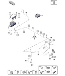 Adaptives Fahrwerk / Hydraulikleitung (PR:2UM - Fahrwerk mit erhöhter Fahrzeughöhe 2) 992.1 Carrera 2019 - 2024