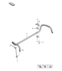 Barre antiroulis / Biellette de liaison (PR : K5T, 1P0) 992.1 TARGA 2019 - 2024