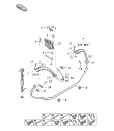 Hydraulic line  / Valve block - PDDC - (PR:1P7 - Anti-roll bar, active body control)  992.1 Carrera 2019 - 2024
