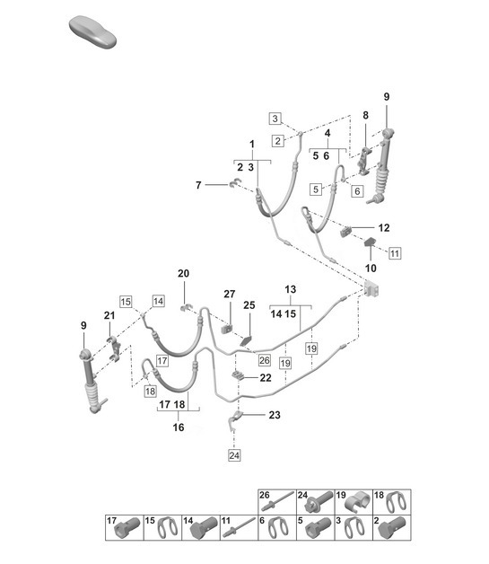 Diagram 402-120 Porsche 992 (911) MK1 2019-2024 Front Axle, Steering 