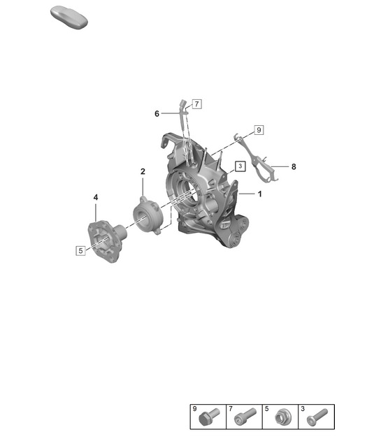 Hinterachse / Radträger / Radnabe (PR:1PA, 1PD, 1PJ, A8C, A8F) 992.1 Carrera 2019 - 2024