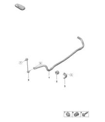 Barra estabilizadora / Varilla de acoplamiento (PR:1P0 - Suspensión estándar, PR:K8C - Coupé) 992.1 Carrera 2019 - 2024