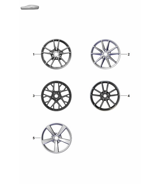 Diagram 601-000 Porsche 911 1965-1968 2.0L / 912 SWB (F) Wheels, Brakes
