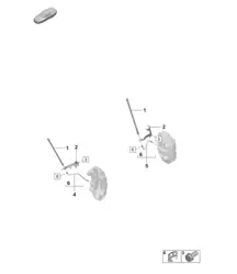 Tuyau/flexible de frein reliant le flexible de frein au boîtier d'étrier de frein 992.1 Carrera 2019 - 2024