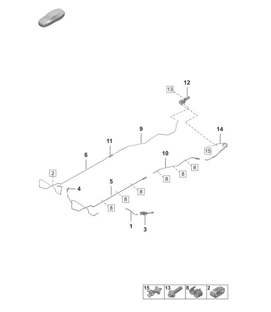 Diagram 703-000 Porsche 924 (1977-1988) Hand Lever System, Pedal Cluster 