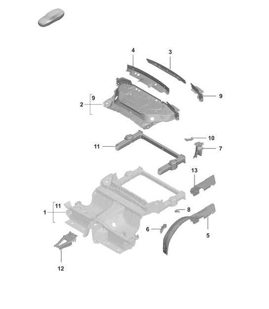 Diagram 801-310 Porsche 992 (911) MK1 2019-2024 Body