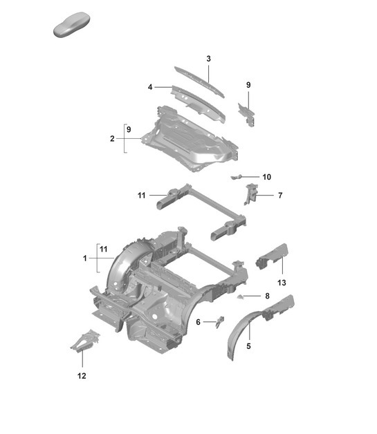 Diagram 801-320 Porsche 992 (911) MK1 2019-2024 Body