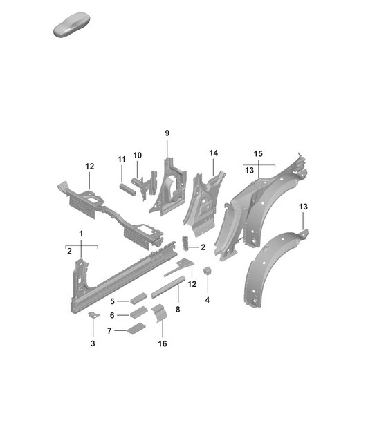 Diagram 801-510 Porsche 992 (911) MK1 2019-2024 Body