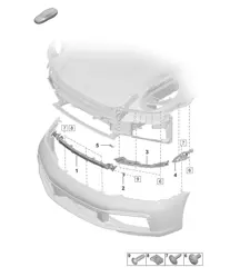 Sujeciones del parachoques delantero - 992.1 Carrera 2019 - 2024