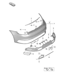 Parachoques con: Accesorios - TRASERO - (Básico / Modelo: EE. UU. / CHINA / JAPÓN) 992.1 Carrera 2019 - 2024
