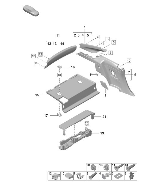 Diagram 807-250 Porsche 970.2 Panamera 4 V6 3.6L 4WD (310Hp) 2014-16 Body