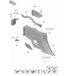 Embellecedor del panel lateral trasero interior - Targa 992.1 Carrera 2019 - 2024