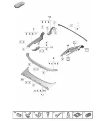 Embellecedor / Tapa de la caja de almacenamiento del techo descapotable - INTERIOR - Targa 992.1 Carrera 2019 - 2024