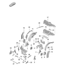 Sound absorber / Damping / Body  -  Cabriolet (PR:K8K) , Targa (PR:K5T) -  992.1 Carrera 2019 - 2024