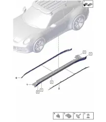Side member trim - OUTER - 911 DAKAR (PR:7ES) - 992.1 Carrera 2019 - 2024