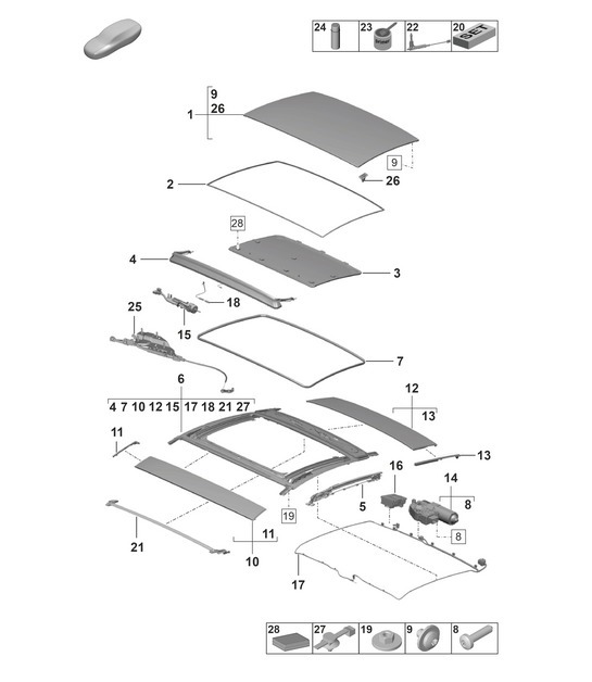 Diagram 811-000 Porsche Cayenne 92A (958) 2010-2017 Body