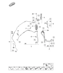 空调/制冷剂管路/（膨胀阀 > 干燥器）- PR:L0L - 左舵 - 992.1 Carrera 2019 - 2024