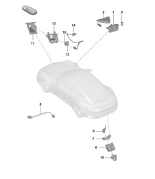 Front camera for driver assistance programs / Reversing camera / Real Top View  992.1 Carrera 2019 - 2024