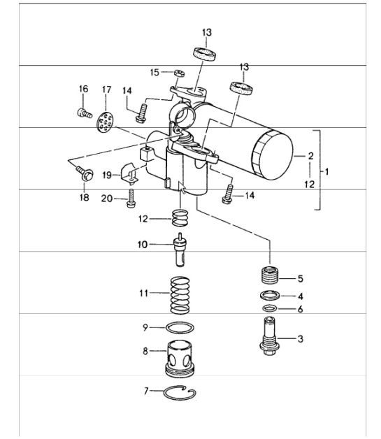 Diagram 104-03 Porsche 944S 2.5L 16V 1987-88 