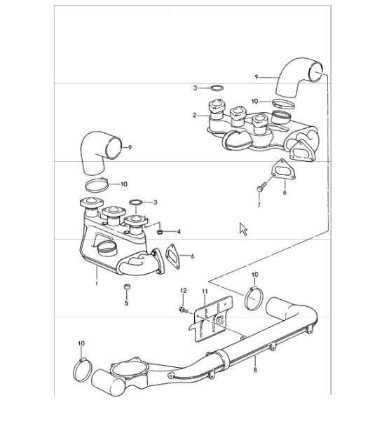 exhaust system heat exchanger 993 CARRERA 1994-98