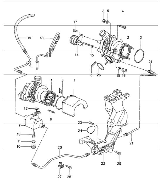 turbocharger oil pump for turbocharger 993 1994-98