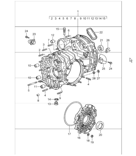 replacement transmission ready for installation and transmission case for 993 CARRERA G50.20/21,  993 CARRERA 4 G64.20/21 (1995 onwards) and 993 CARRERA RS G50.31/32/33 1994-98