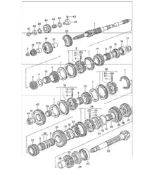 gears and shafts for 993 CARRERA G50.20/21,  993 CARRERA 4 G64.20/21 (1995 onwards),  993 CARRERA RS G50.31/32/33 and 993 TURBO G64.51 1994-98