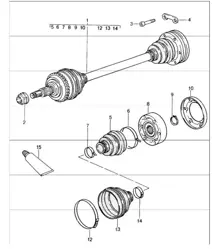 drive shaft 993 M339 (All-wheel drive) 1994-98